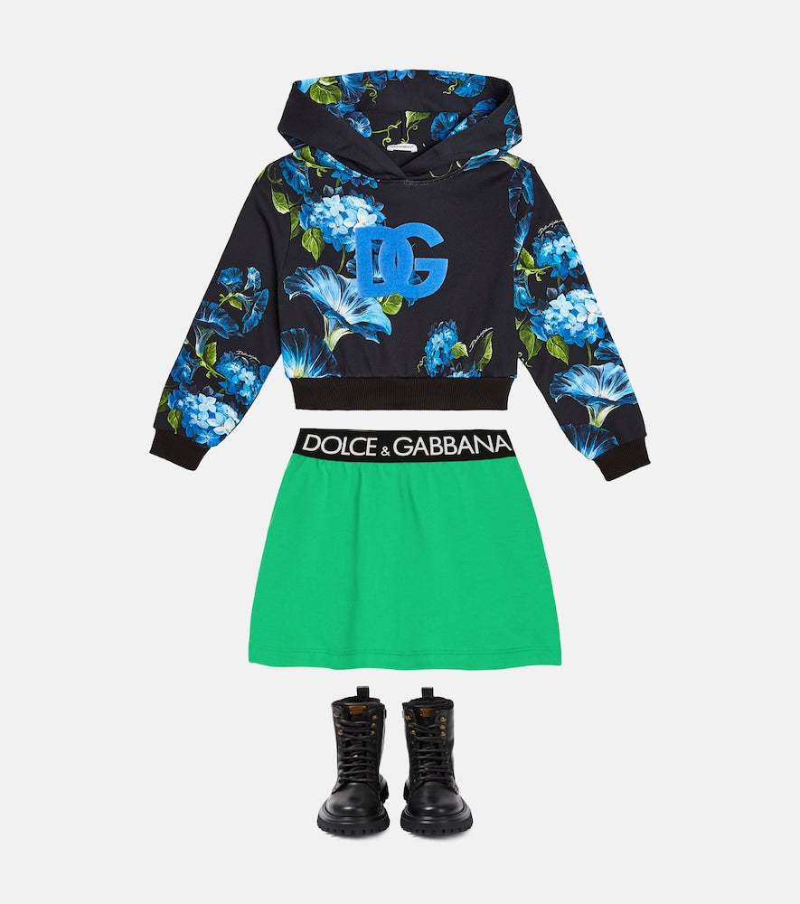 DG floral cotton jersey hoodie