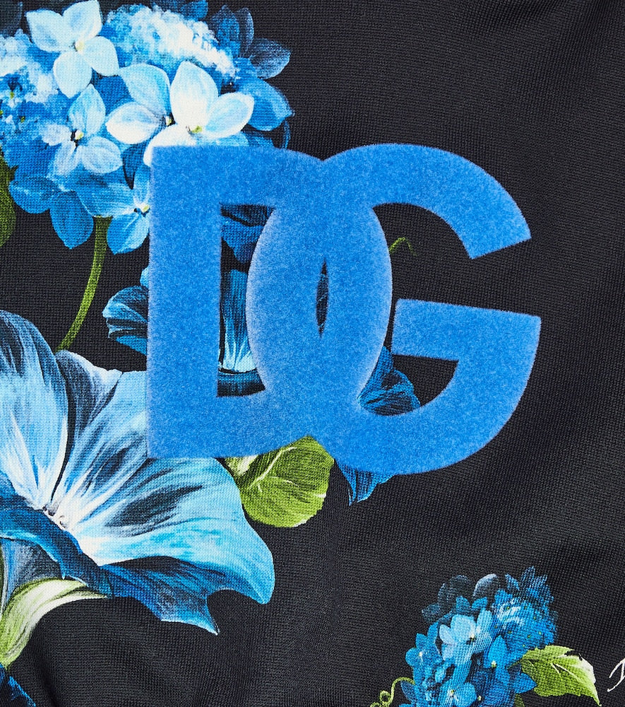 DG floral cotton jersey hoodie