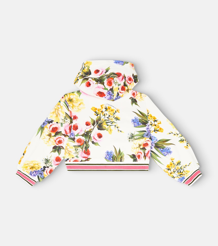 DG floral cotton jersey hoodie