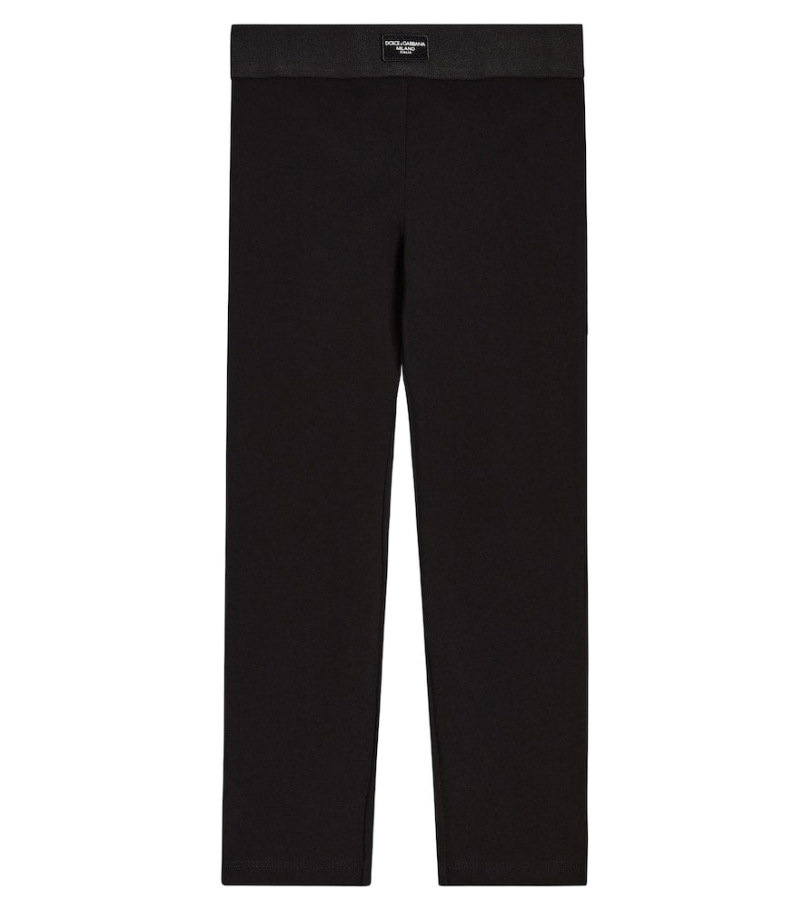 Logo cotton jersey leggings