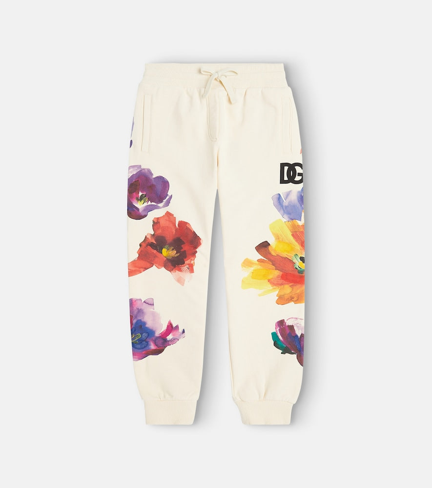 Floral cotton jersey sweatpants
