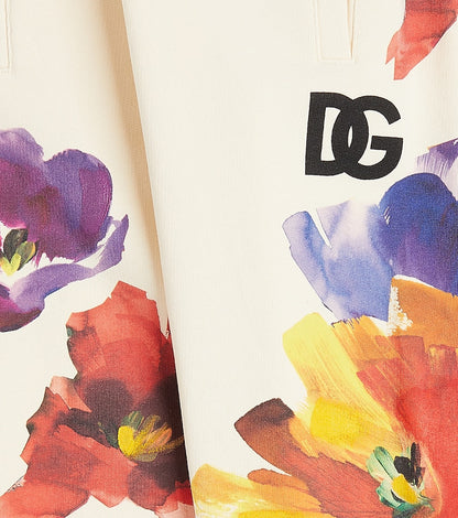 Floral cotton jersey sweatpants