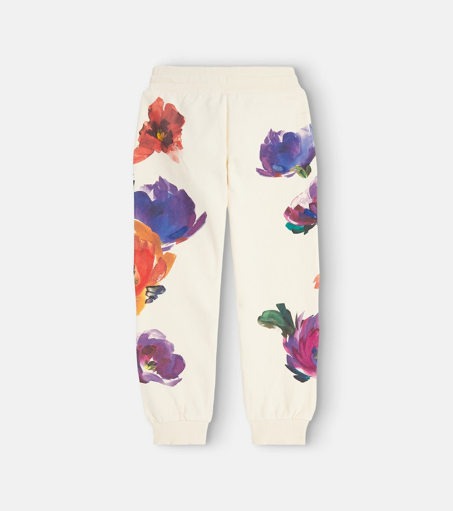 Floral cotton jersey sweatpants