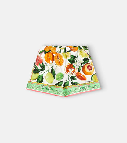 Printed cotton shorts