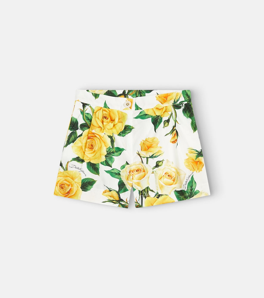 Floral cotton shorts