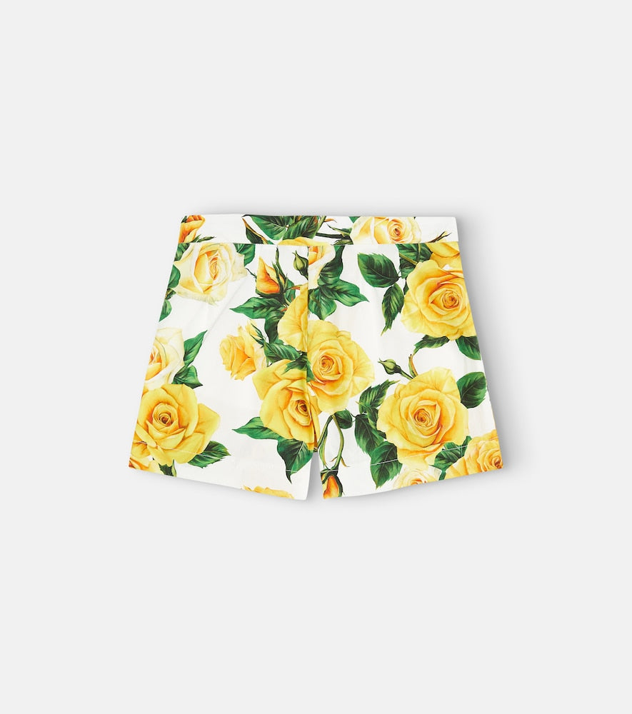 Floral cotton shorts