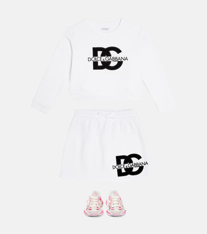 Logo cotton jersey skirt