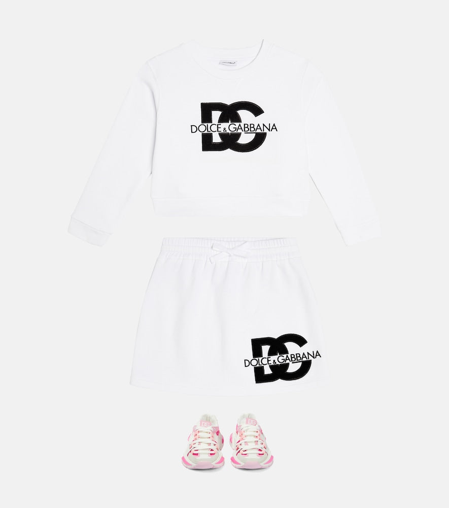 Logo cotton jersey skirt