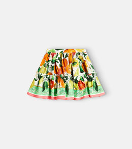 Printed cotton skirt