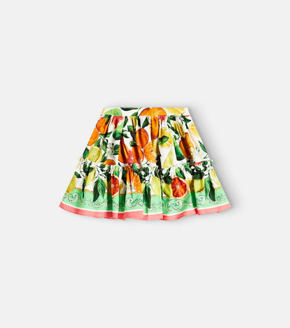 Printed cotton skirt