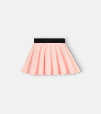 Flared pleated cotton skirt