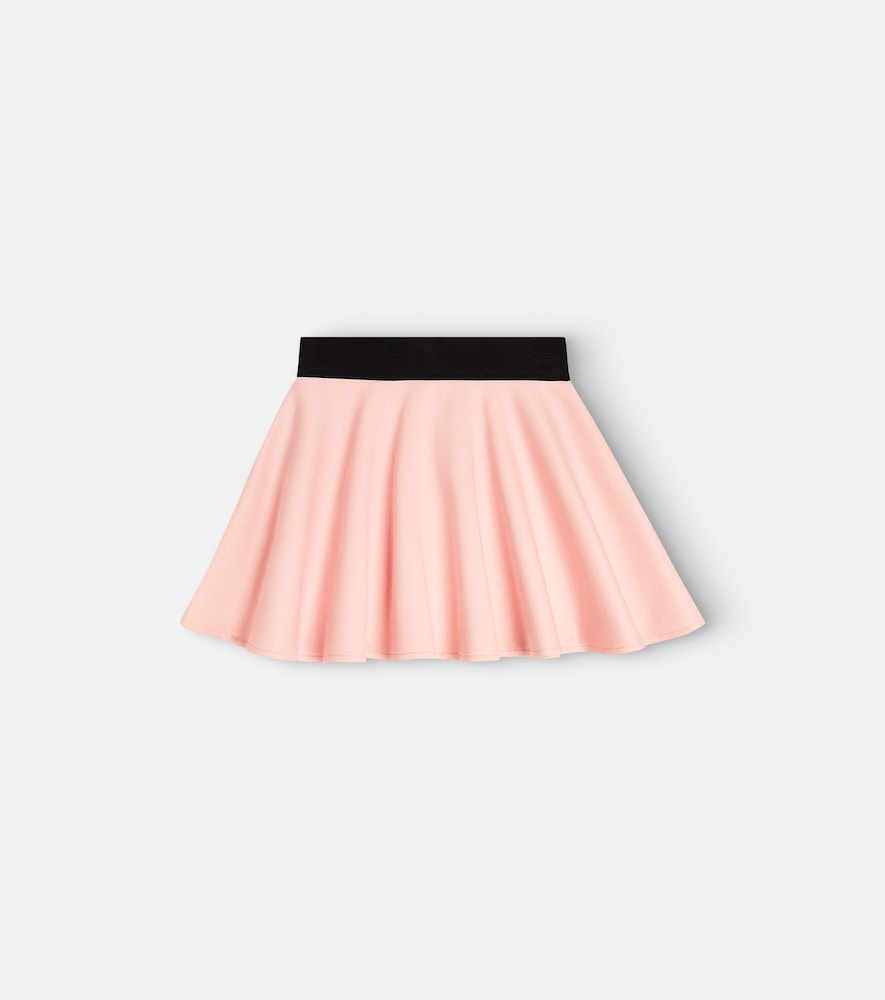 Flared pleated cotton skirt
