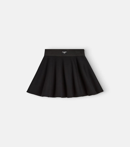 Flared pleated cotton skirt