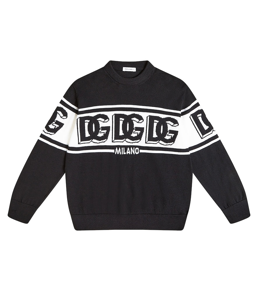 DG intarsia virgin wool sweater