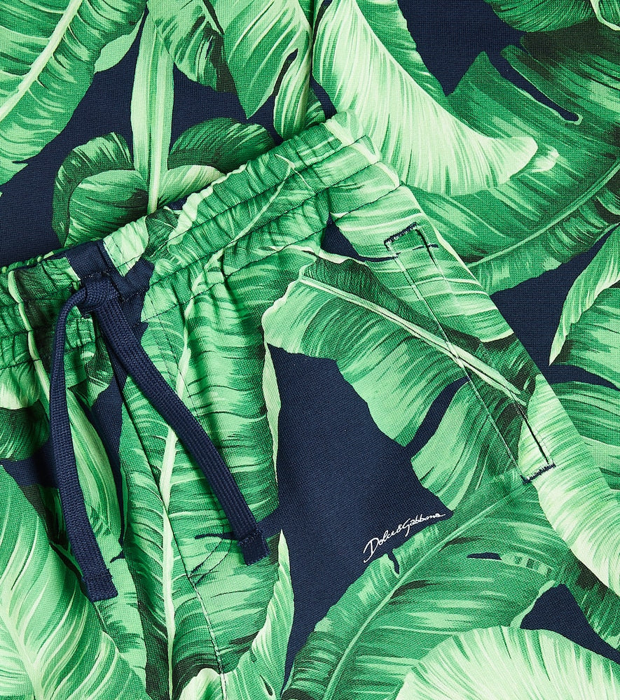 Printed cotton jersey sweatpants