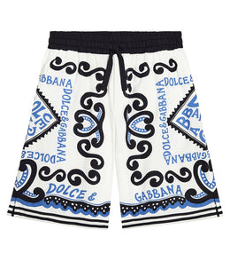 Logo printed cotton Bermuda shorts