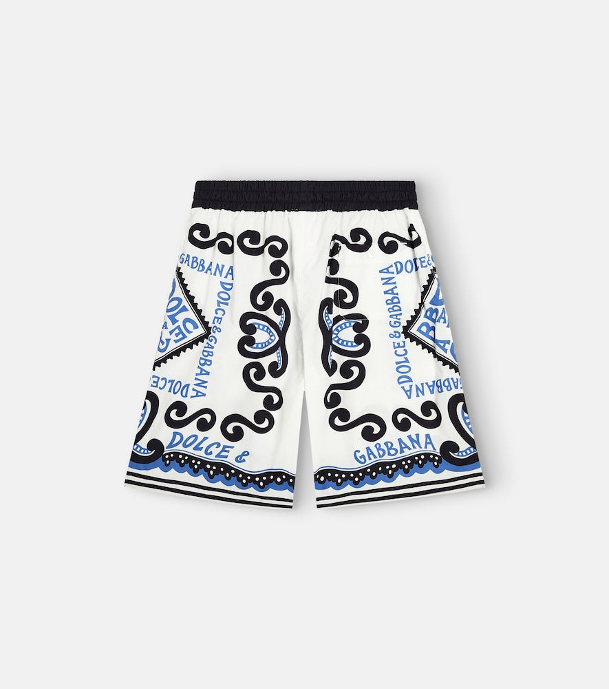 Logo printed cotton Bermuda shorts
