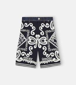 Logo printed cotton-blend Bermuda shorts