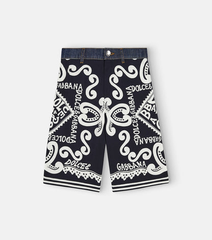 Logo printed cotton-blend Bermuda shorts