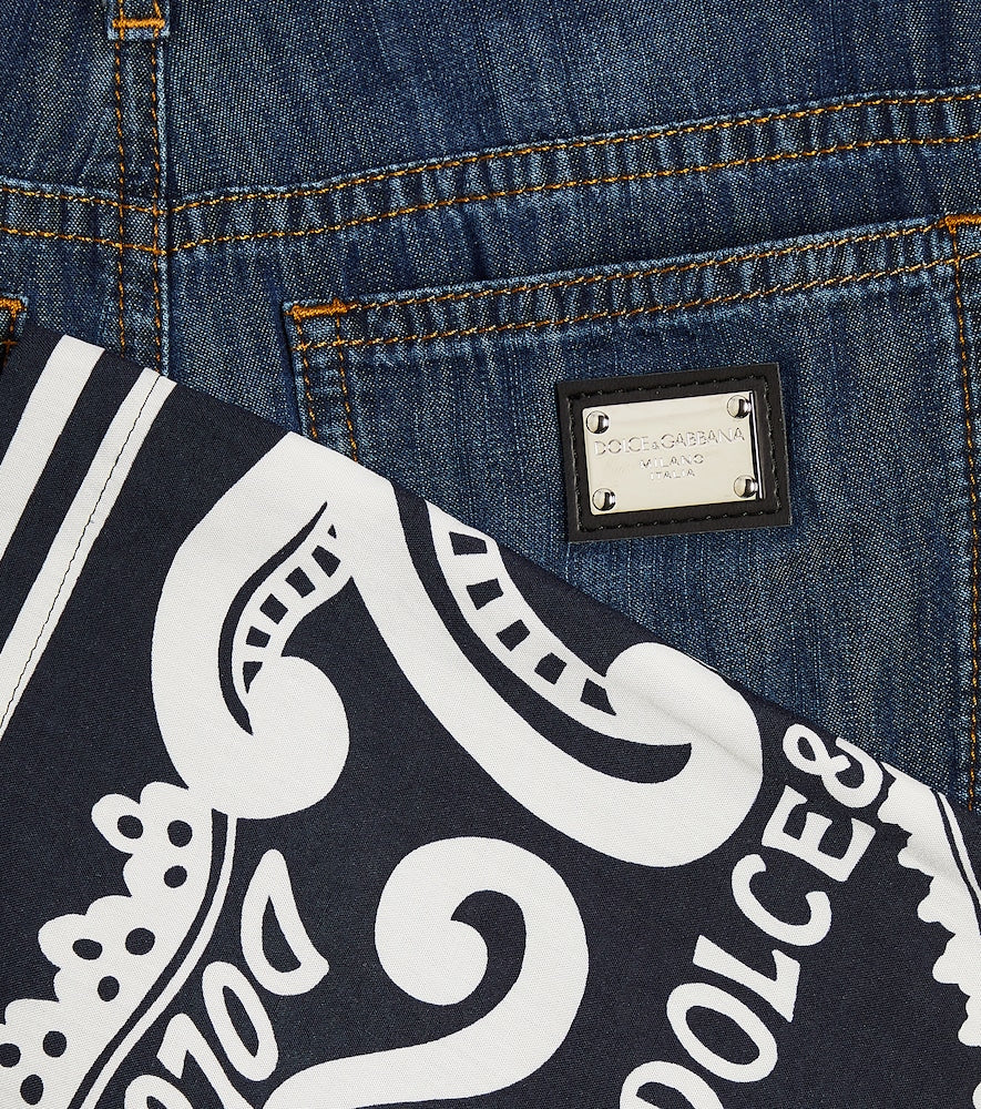 Logo printed cotton-blend Bermuda shorts