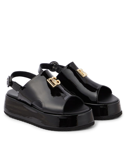 DG patent leather platform sandals