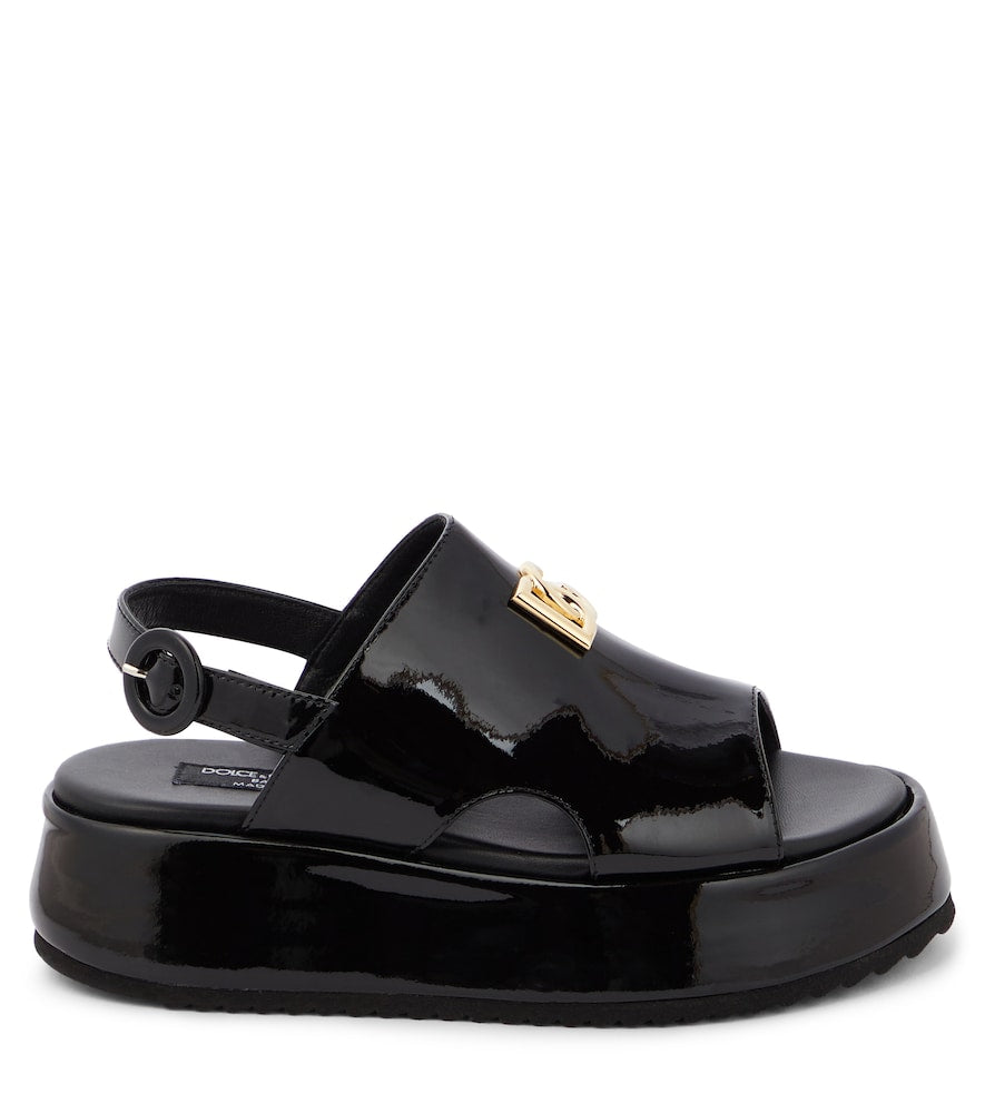DG patent leather platform sandals