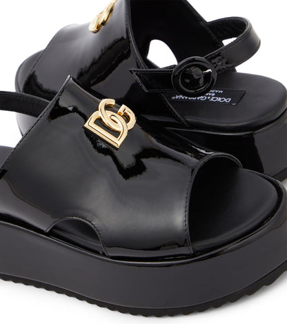 DG patent leather platform sandals