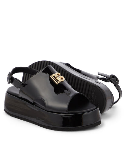 DG patent leather platform sandals