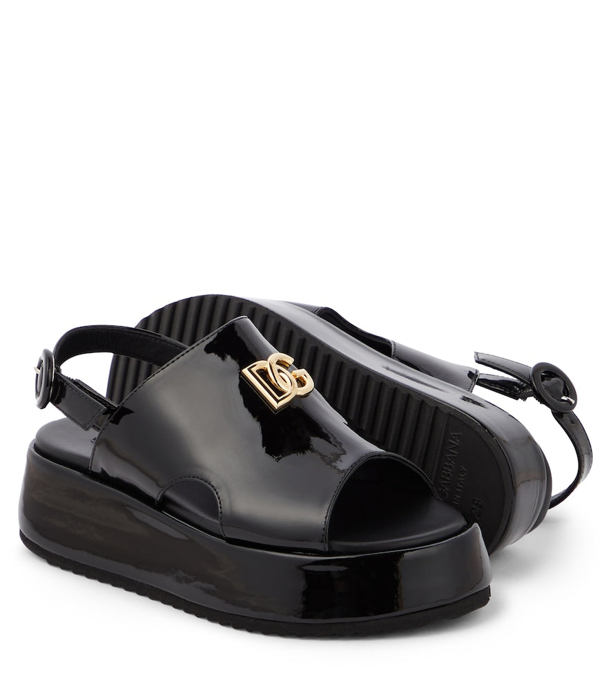 DG patent leather platform sandals
