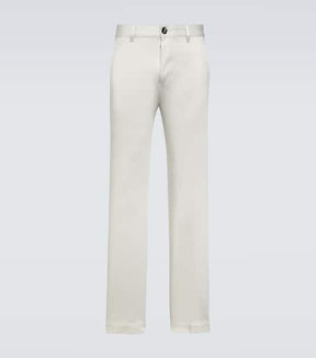 Straight cotton satin chinos