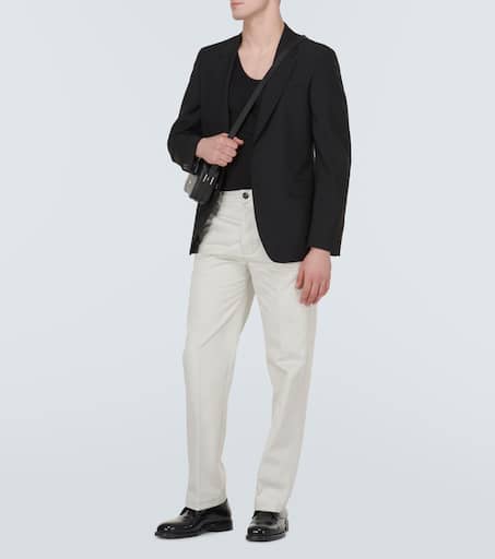 Straight cotton satin chinos