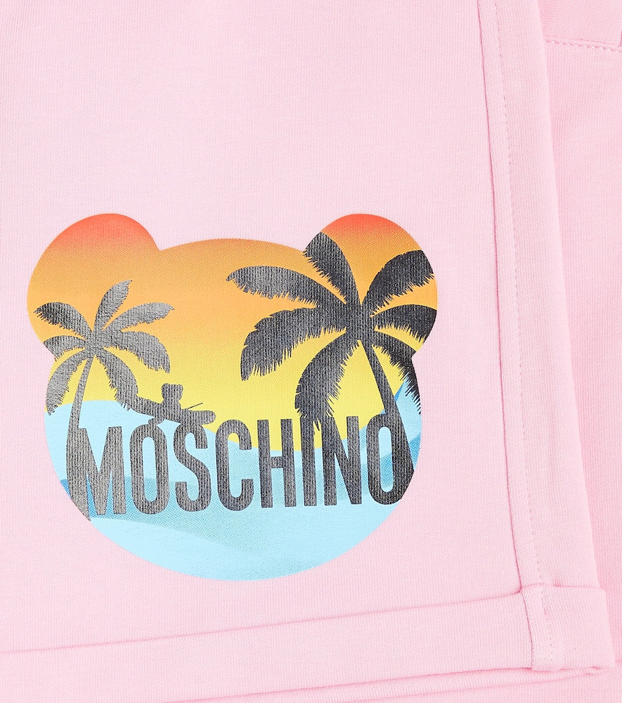 Printed cotton-blend jersey shorts