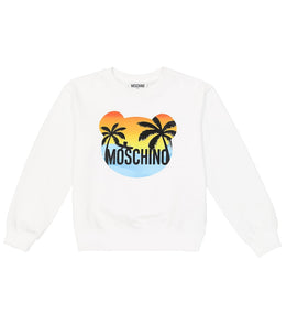 Printed cotton-blend sweatshirt