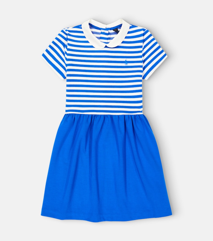 Striped cotton-blend dress