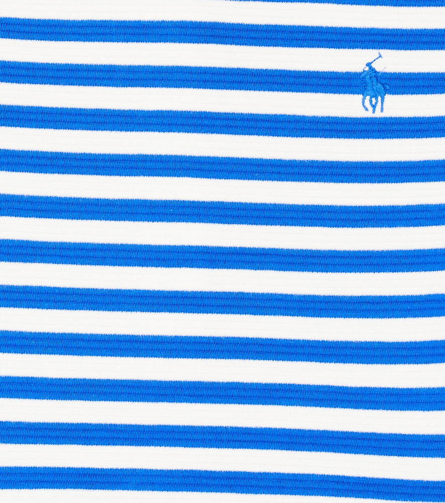 Striped cotton-blend dress