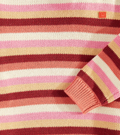 Face striped cotton sweater