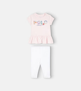 Baby logo cotton T-shirt and leggings set