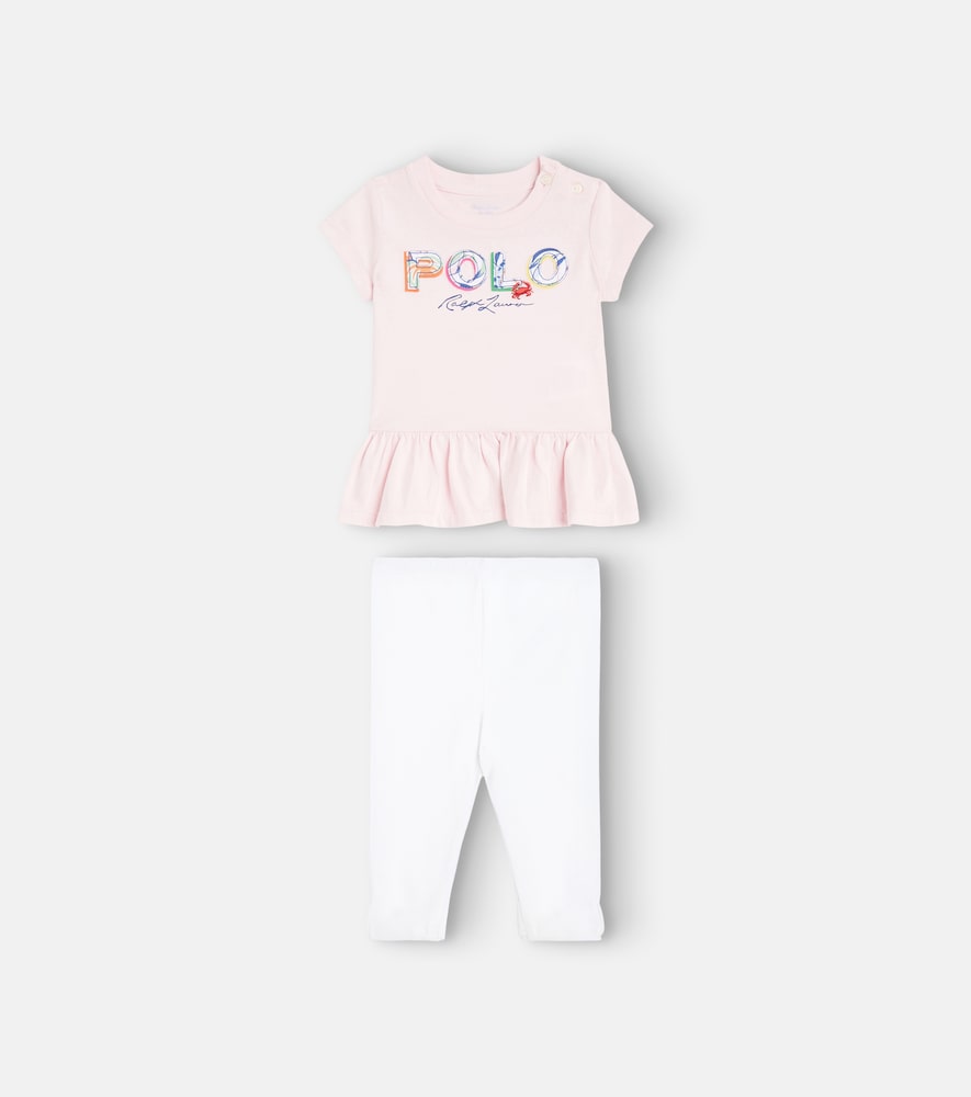 Baby logo cotton T-shirt and leggings set
