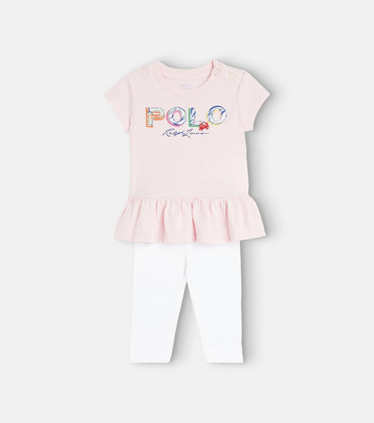 Baby logo cotton T-shirt and leggings set