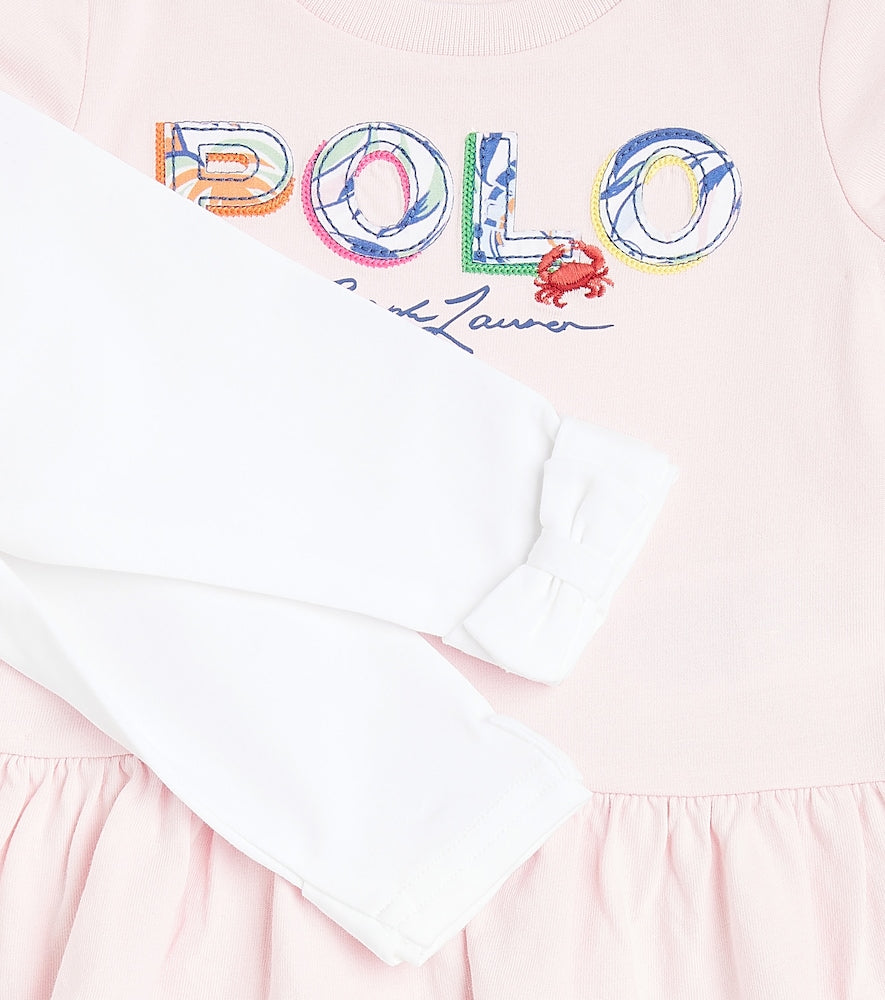 Baby logo cotton T-shirt and leggings set