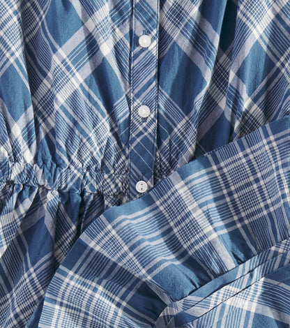 Ruffled checked cotton dress