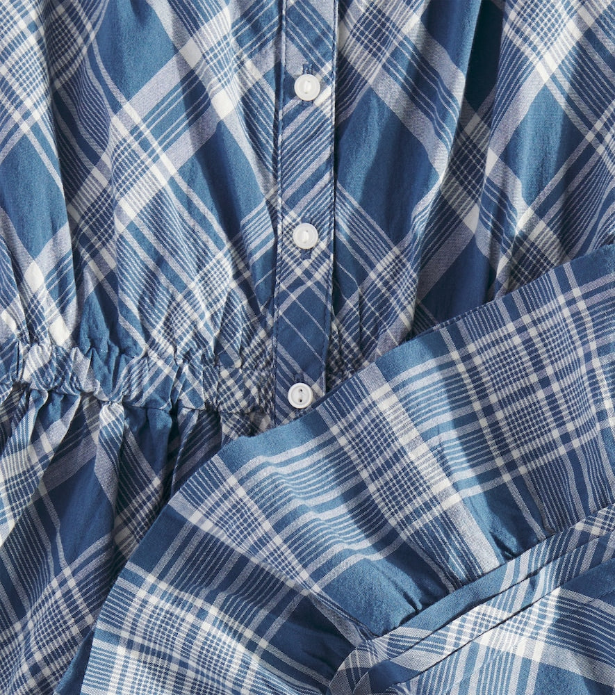 Ruffled checked cotton dress