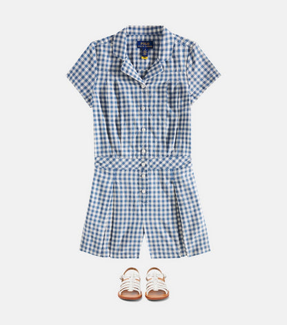 Gingham cotton playsuit