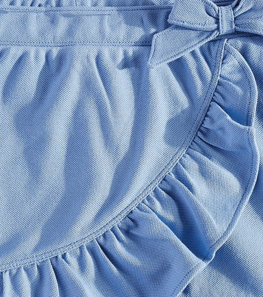 Bow-detail ruffled cotton skirt