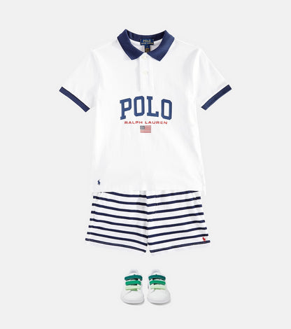 Striped cotton jersey shorts