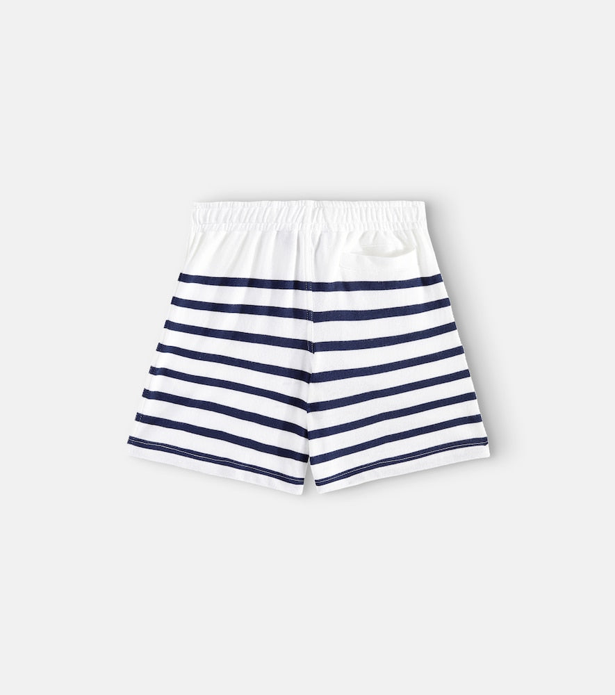 Striped cotton jersey shorts