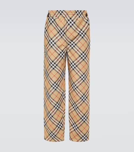 Checked track pants