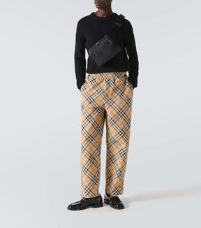 Checked track pants