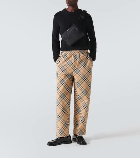 Checked track pants