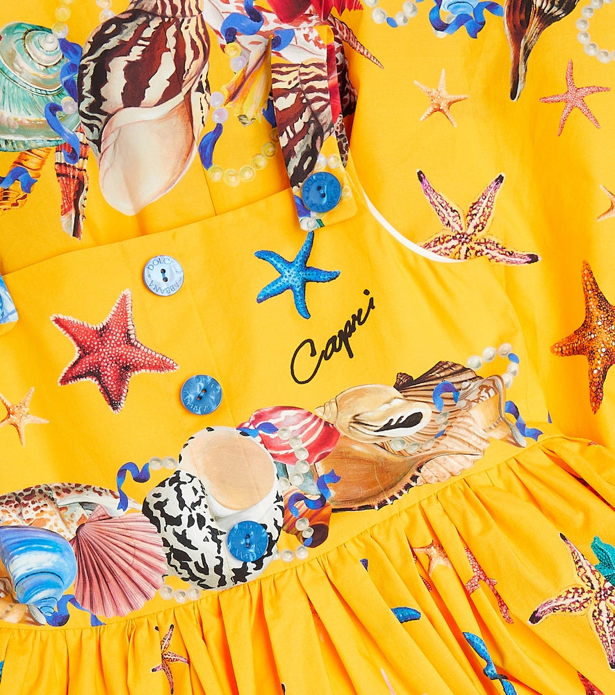 Capri printed cotton poplin dress